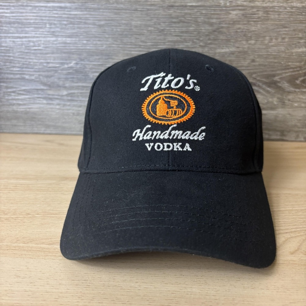 Titos Handmade Vodka Hat Cap Strap Back Black Embroidered Advertising Mens